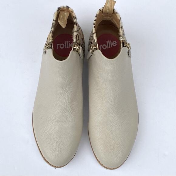 Rollie Booties 7 leather ankle boots Neutral Fall Leopard winter Casual Comfort - Picture 8 of 14